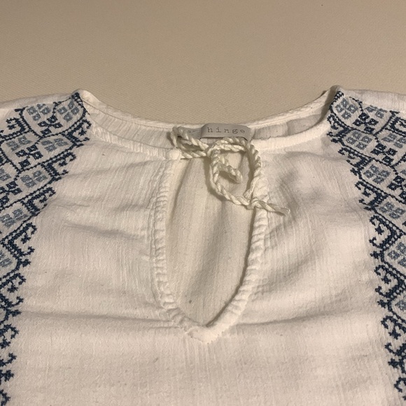 Hinge Boho Embroidered Cotton Blouse - Picture 4 of 8